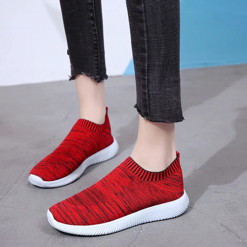 Unisex Mesh Breathable Sneakers Slip On Flats Shoes