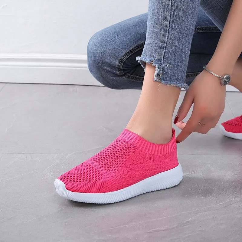 Unisex Mesh Breathable Sneakers Slip On Flats Shoes