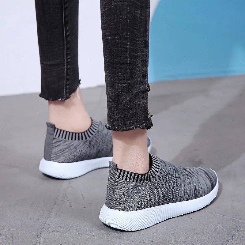 Unisex Mesh Breathable Sneakers Slip On Flats Shoes