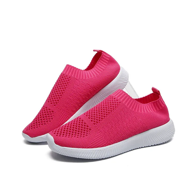 Unisex Mesh Breathable Sneakers Slip On Flats Shoes