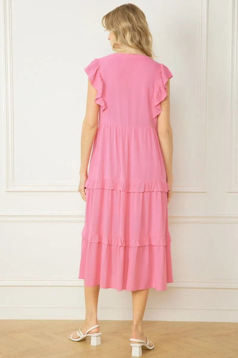 V-Neck Midi Dress