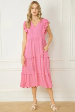V-Neck Midi Dress