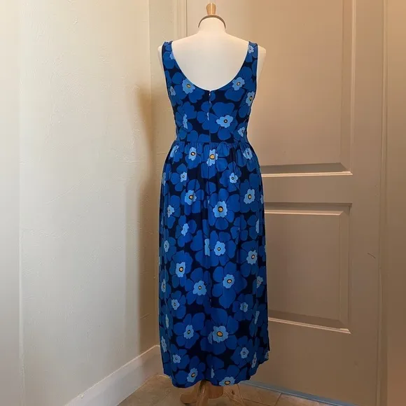 Valija Sleeveless Midi Dress – Blue Floral – Size M
