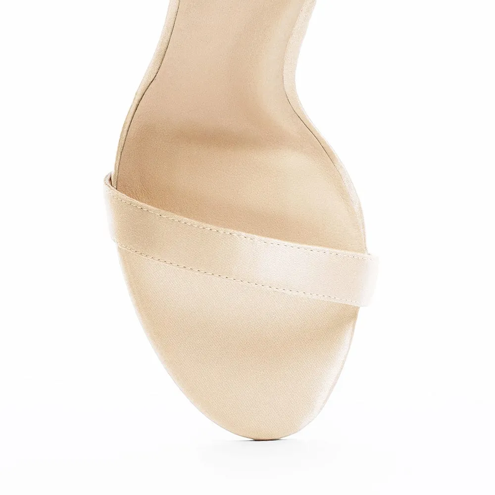 Venus Vegan Silk Stiletto Sandals | Gold Goddess