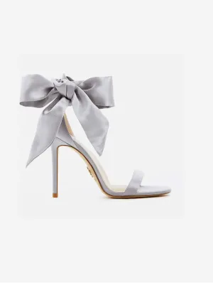 Venus Vegan Silk Stiletto Sandals | Silver Starlight