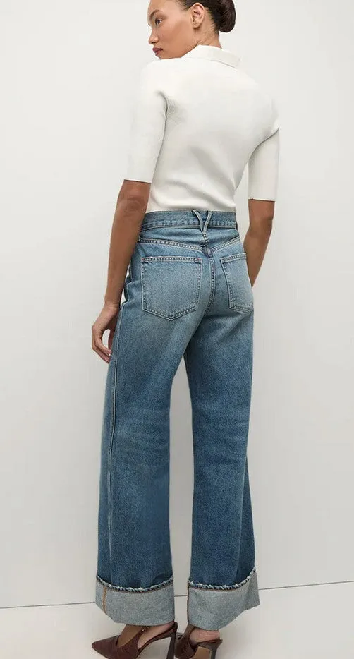 Veronica Beard Taylor High Rise Cuff Jeans - Rebel