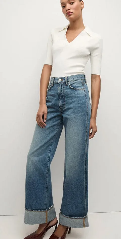 Veronica Beard Taylor High Rise Cuff Jeans - Rebel