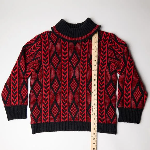 Vintage Champion Sweater Knit Montreal 70s Sweater, ski lodge, cozy, winter Sz S