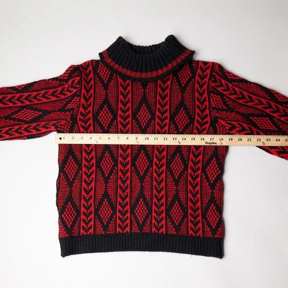 Vintage Champion Sweater Knit Montreal 70s Sweater, ski lodge, cozy, winter Sz S