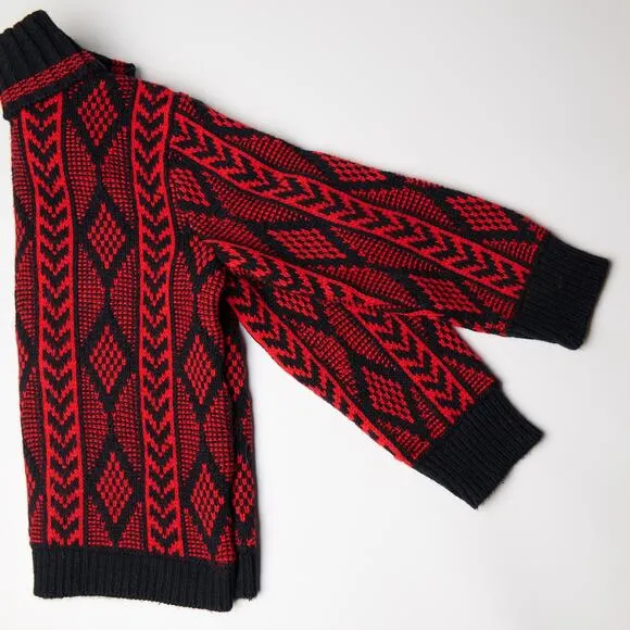 Vintage Champion Sweater Knit Montreal 70s Sweater, ski lodge, cozy, winter Sz S