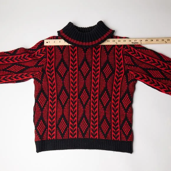 Vintage Champion Sweater Knit Montreal 70s Sweater, ski lodge, cozy, winter Sz S
