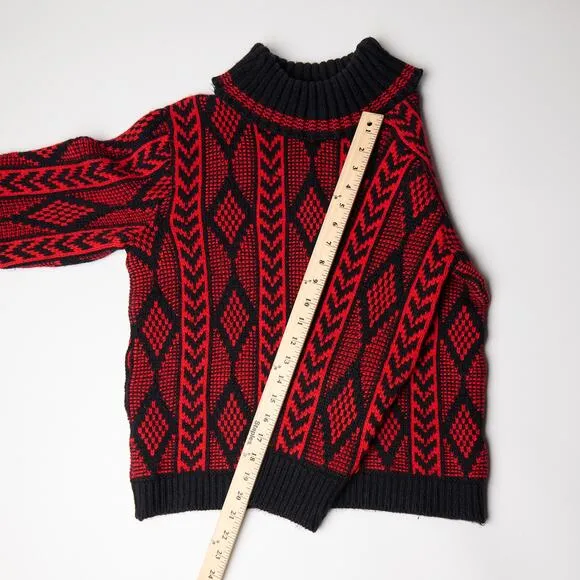 Vintage Champion Sweater Knit Montreal 70s Sweater, ski lodge, cozy, winter Sz S
