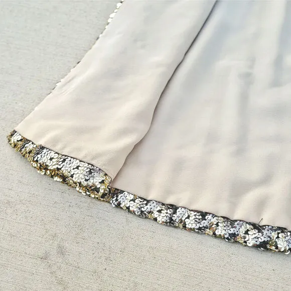 VINTAGE Gold Sequin Vest Sz Small | 70s Retro Disco Glam Party | Handmade, EUC