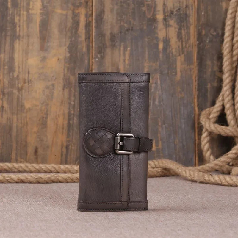 Vintage Retro Look Genuine Leather Wallet, Long Wallet For Men 9059