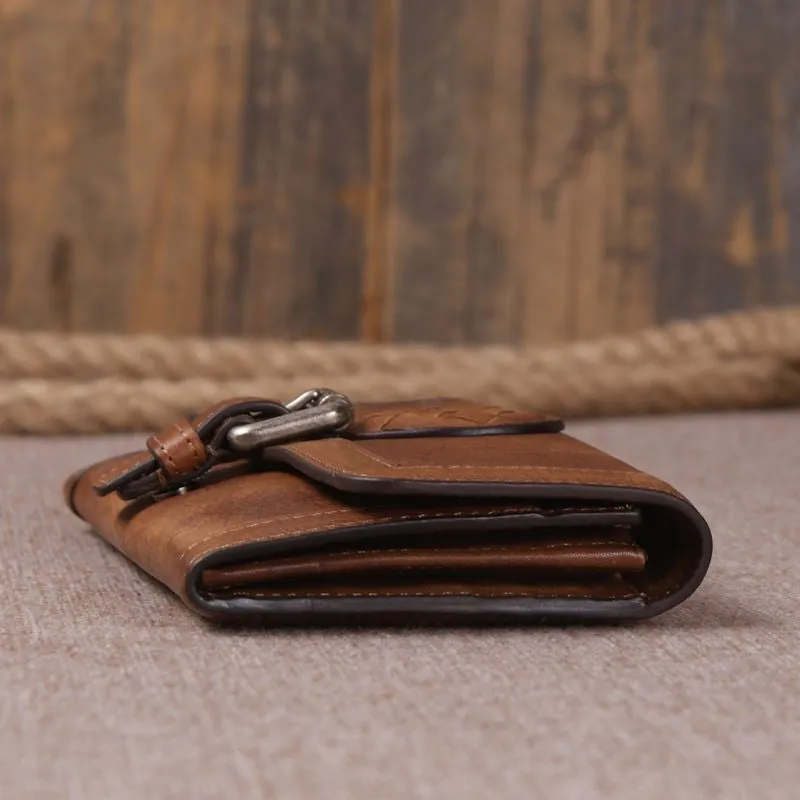 Vintage Retro Look Genuine Leather Wallet, Long Wallet For Men 9059