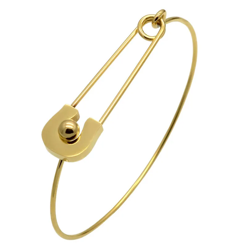 VINTAGE SAFETY PIN  BRACELET - GOLD