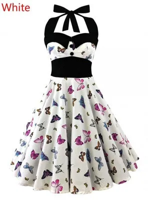 Vintage Style Skull Halter Dress