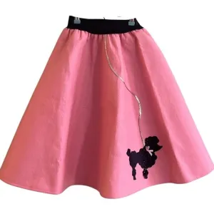 VTG Charades Pink Elastic Waist Felt Poodle Skirt Hip Hop 50's Size Teen USA