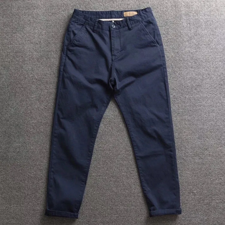 Washed Old Retro Woven Cargo Pants - Men's Fashion Slim Straight Trousers for Casual City Style