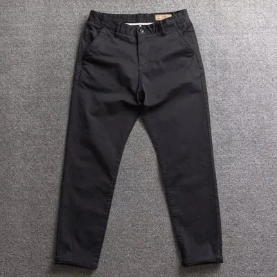 Washed Old Retro Woven Cargo Pants - Men's Fashion Slim Straight Trousers for Casual City Style