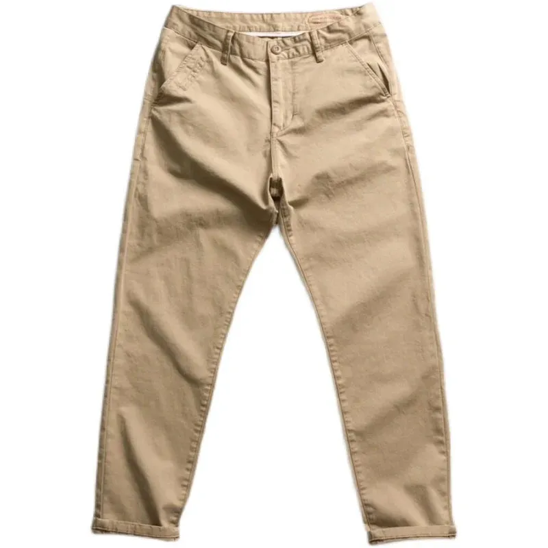 Washed Old Retro Woven Cargo Pants - Men's Fashion Slim Straight Trousers for Casual City Style