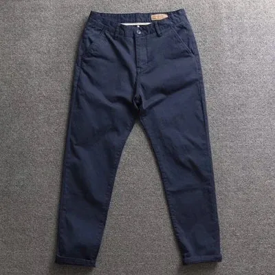 Washed Old Retro Woven Cargo Pants - Men's Fashion Slim Straight Trousers for Casual City Style