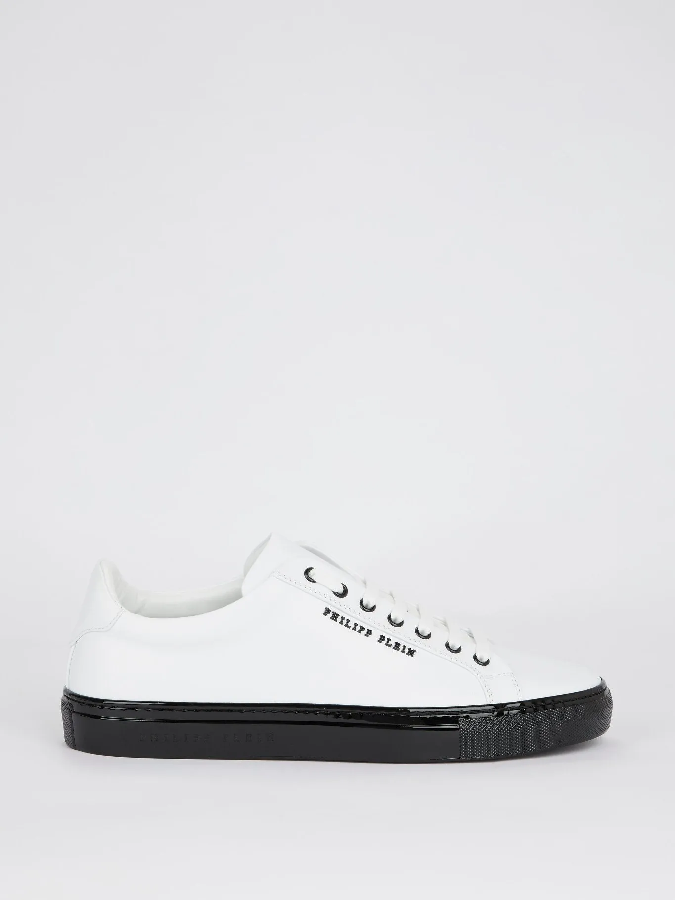 White Contrast Sole Low Top Sneakers