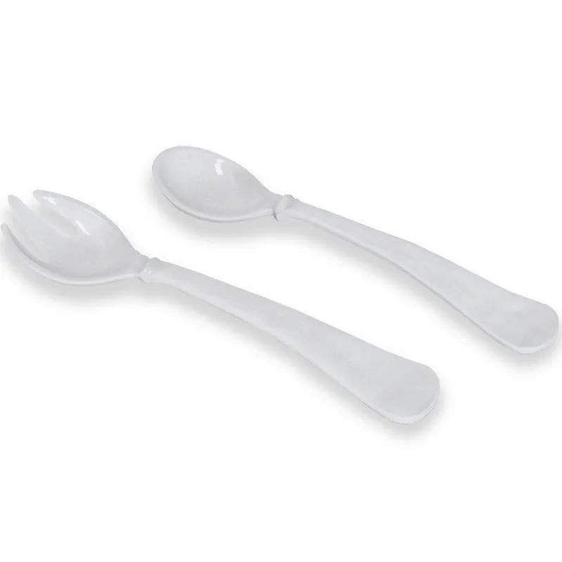 White Glazed Melamine Servers