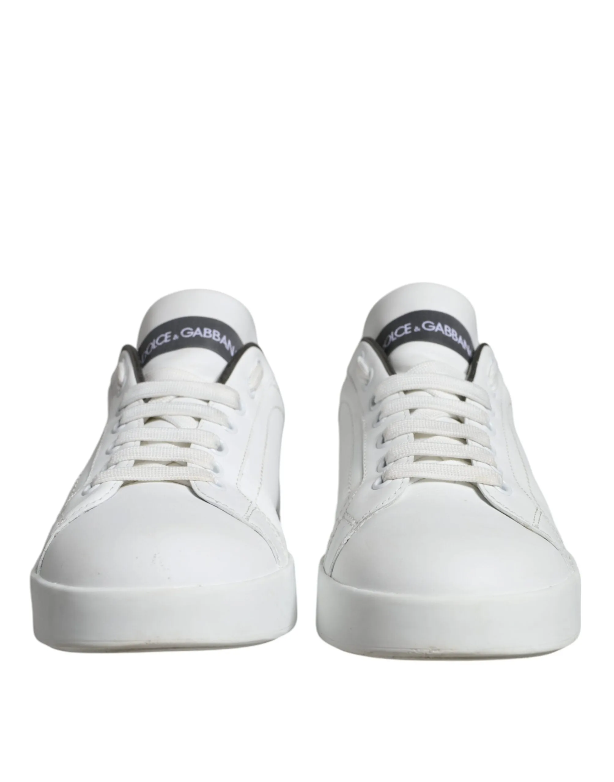 White Leather Portofino Low Top Sneakers Shoes
