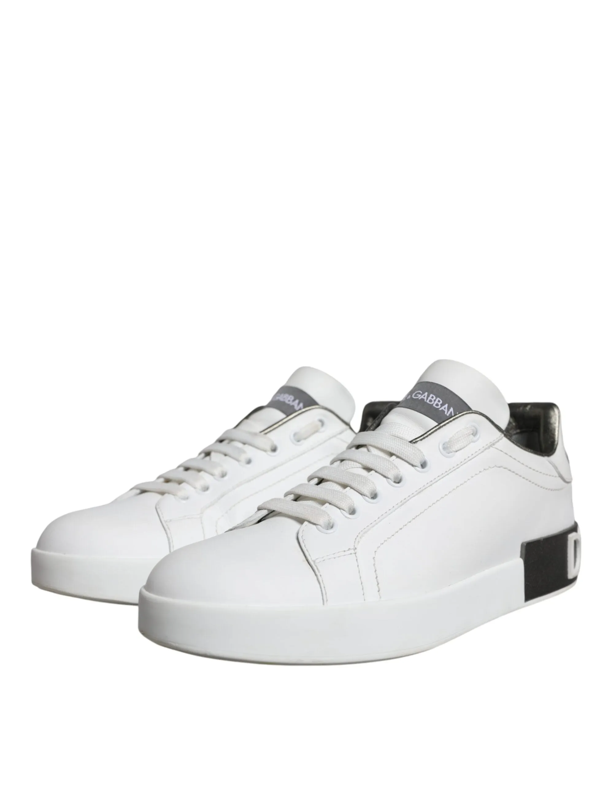 White Leather Portofino Low Top Sneakers Shoes