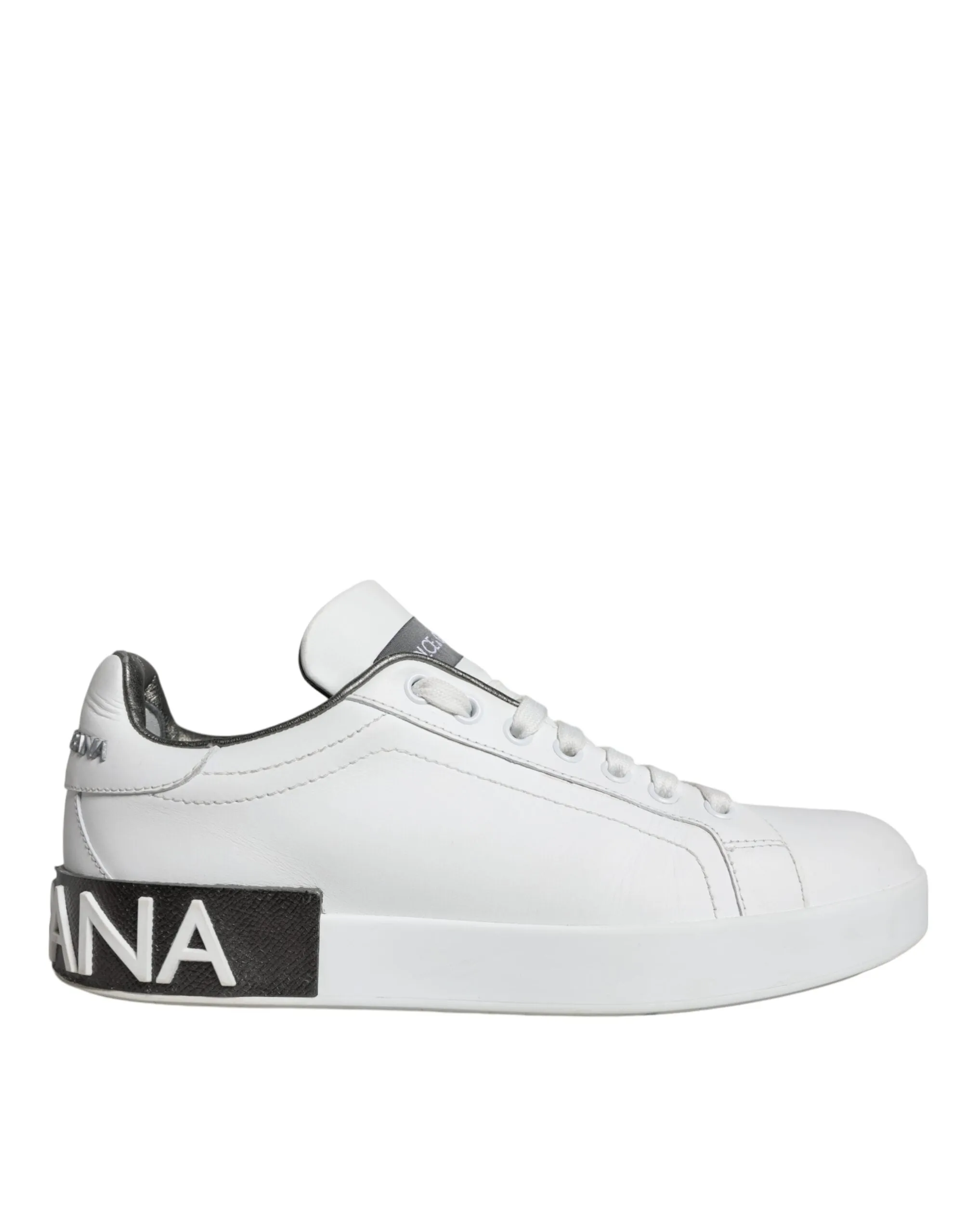 White Leather Portofino Low Top Sneakers Shoes