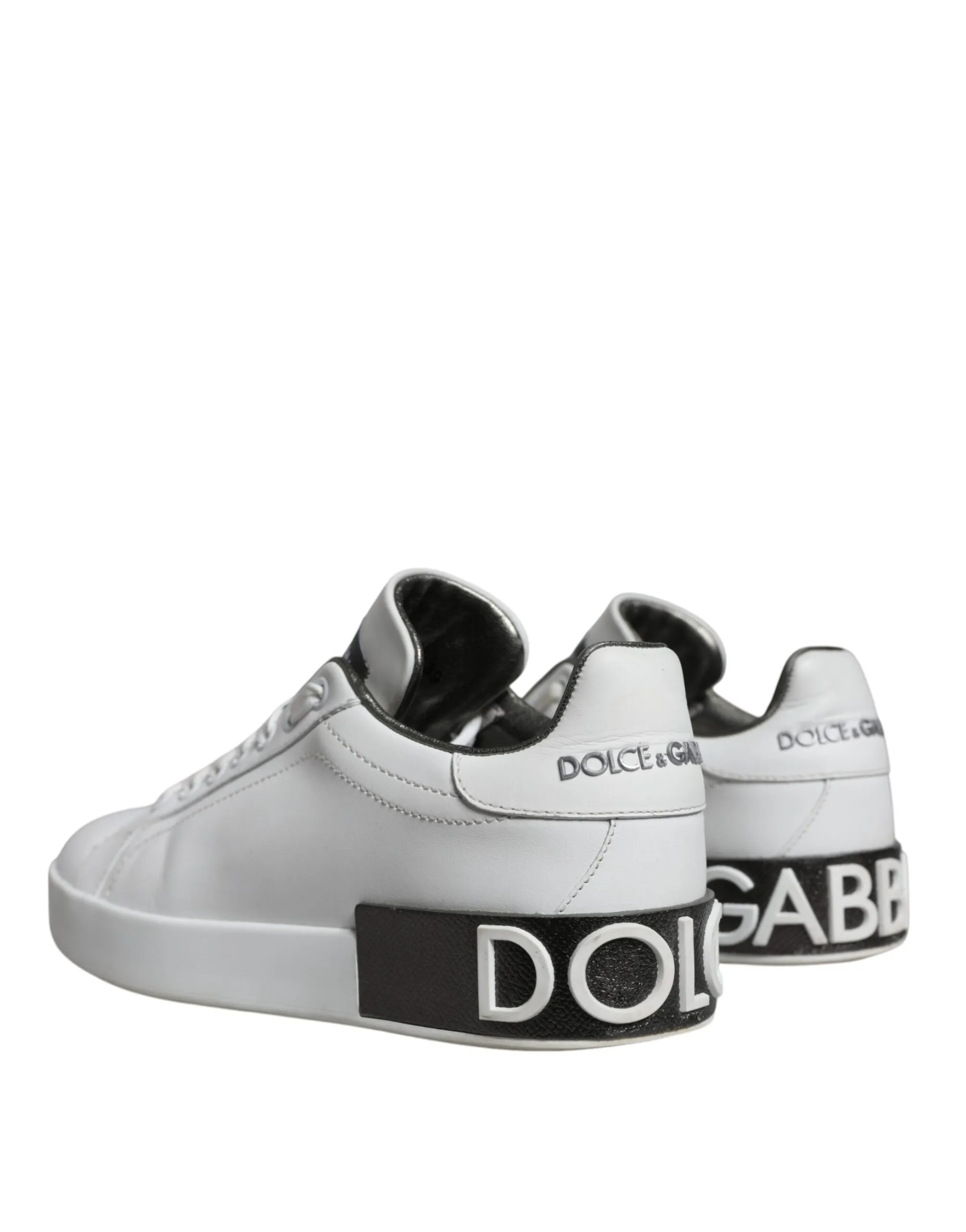 White Leather Portofino Low Top Sneakers Shoes