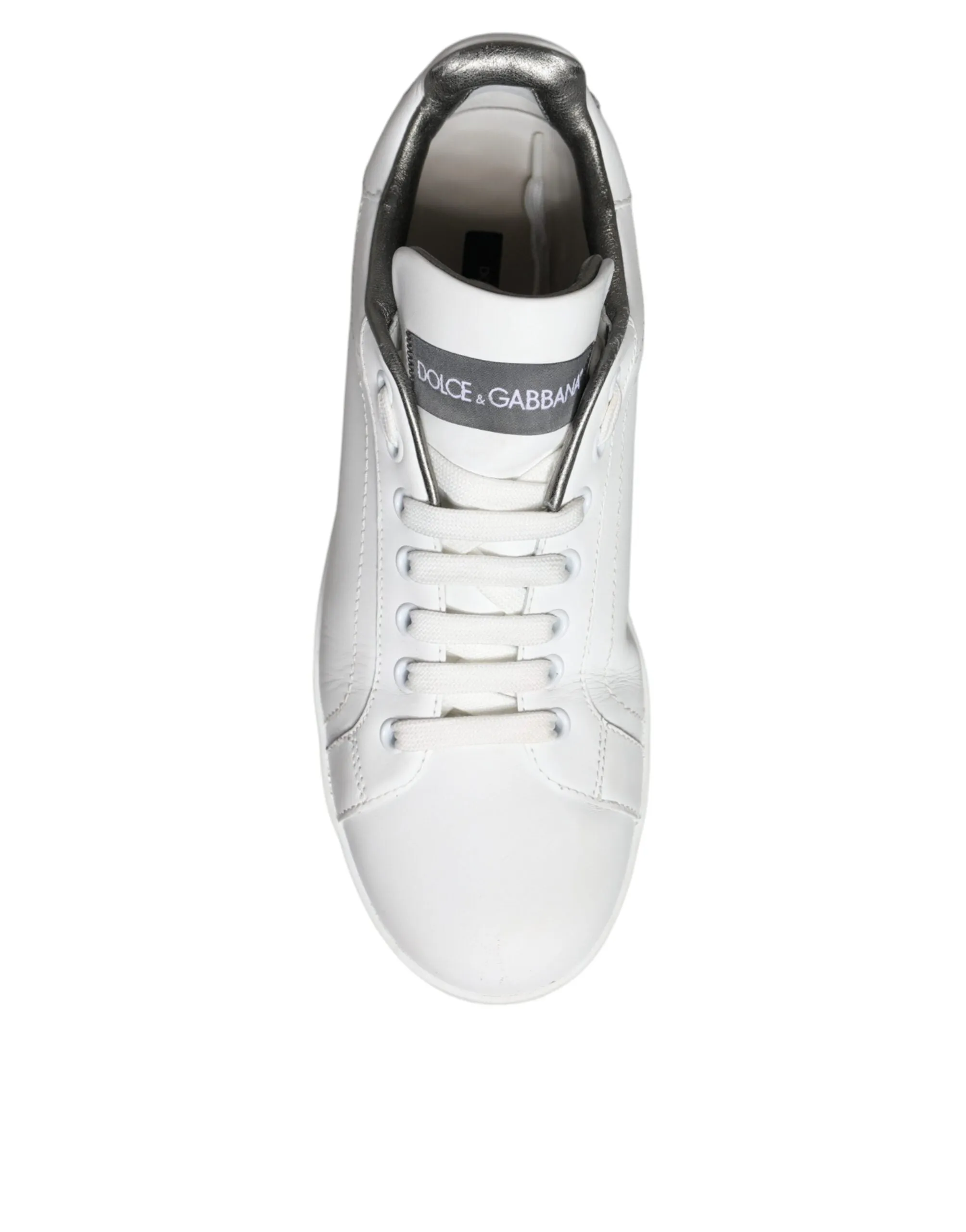 White Leather Portofino Low Top Sneakers Shoes