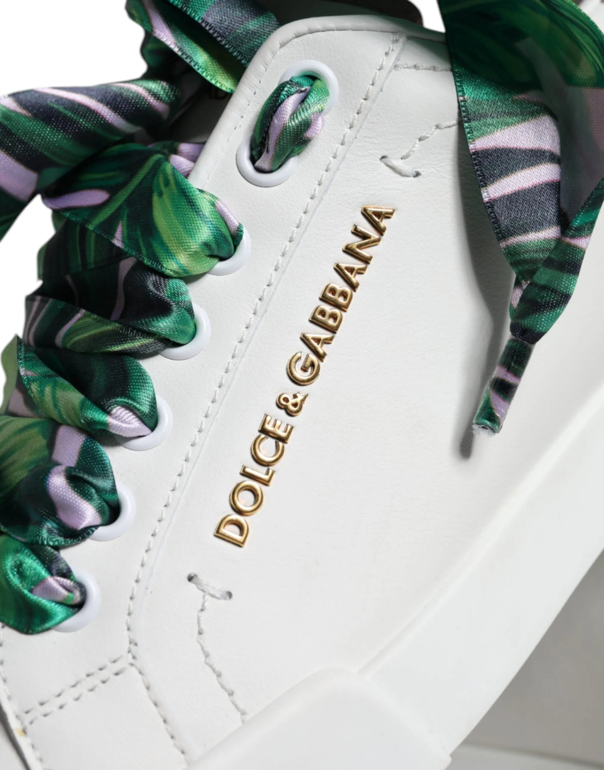 White Leather Portofino Low Top Sneakers Shoes
