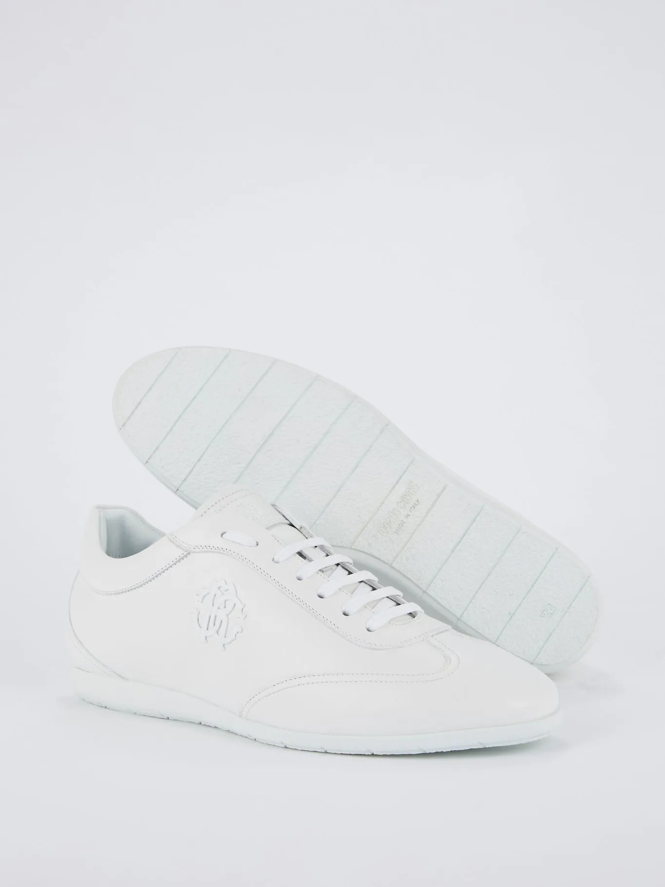 White Low Top Logo Sneakers