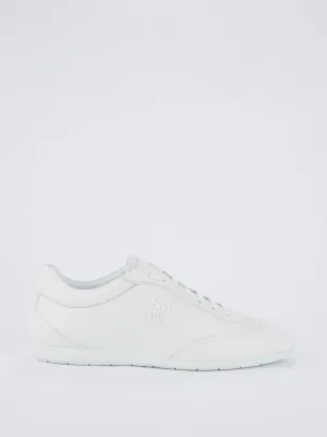 White Low Top Logo Sneakers