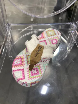 White with Purple Aztec Flip Flops