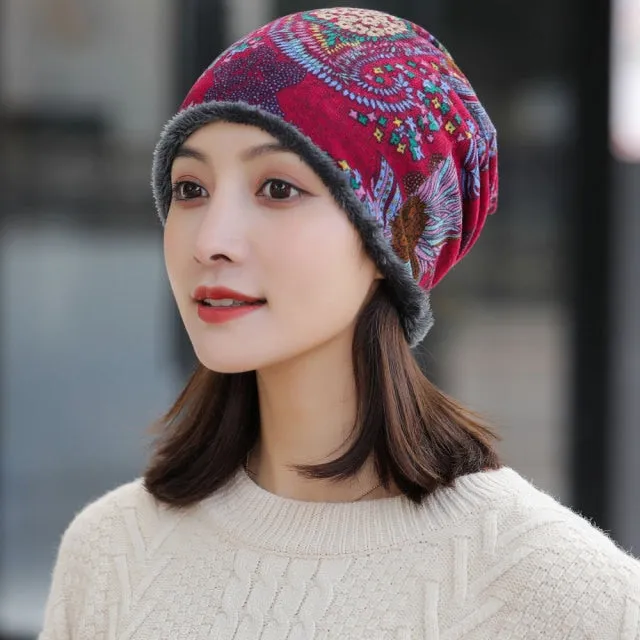 Winter Hat Women velvet Beanie Cap