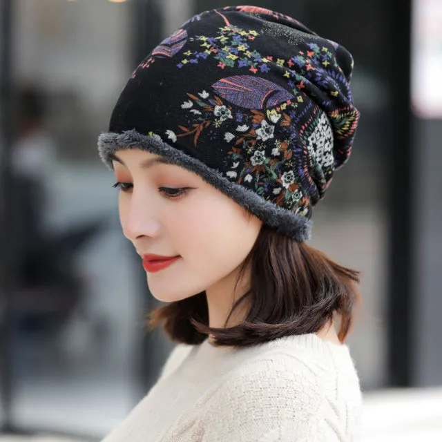 Winter Hat Women velvet Beanie Cap