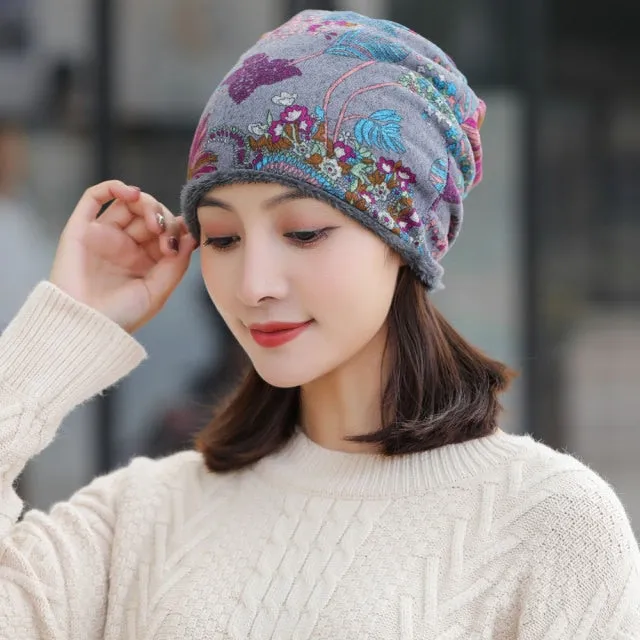 Winter Hat Women velvet Beanie Cap