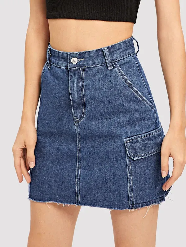 Women Fashion Casual Denim Skirt