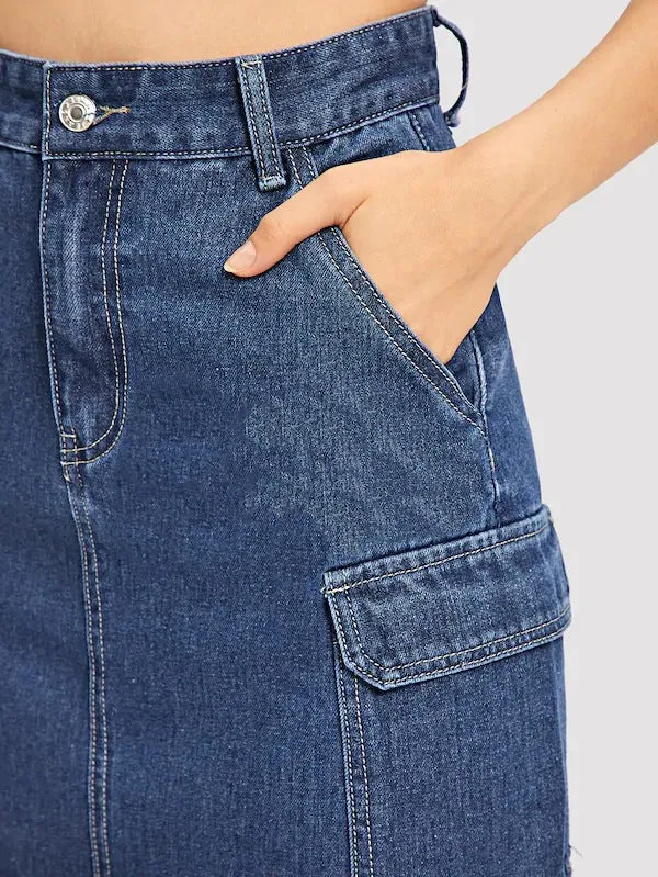 Women Fashion Casual Denim Skirt