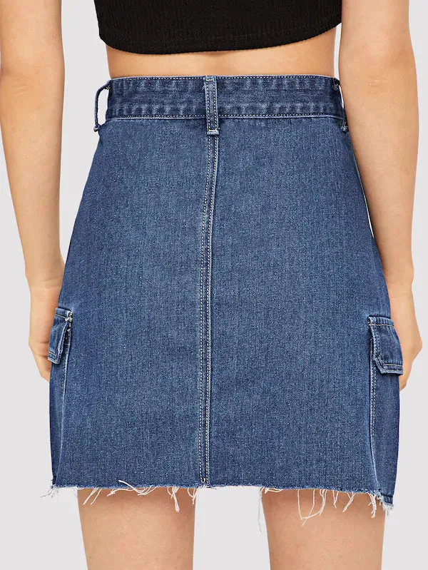 Women Fashion Casual Denim Skirt