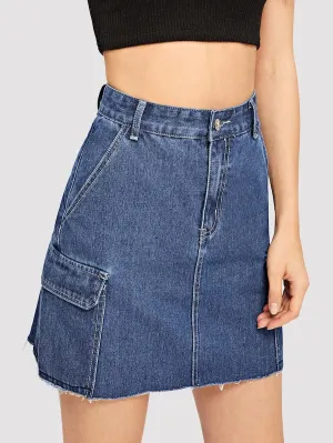 Women Fashion Casual Denim Skirt