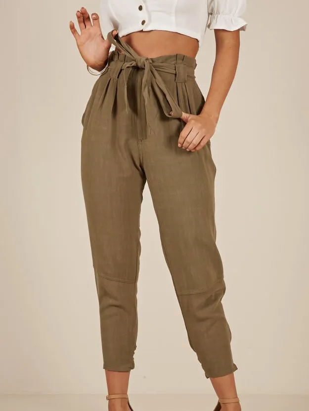 Women Fashion Strap Casual Trousers