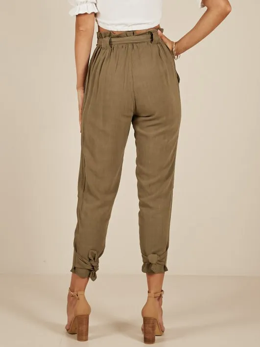 Women Fashion Strap Casual Trousers
