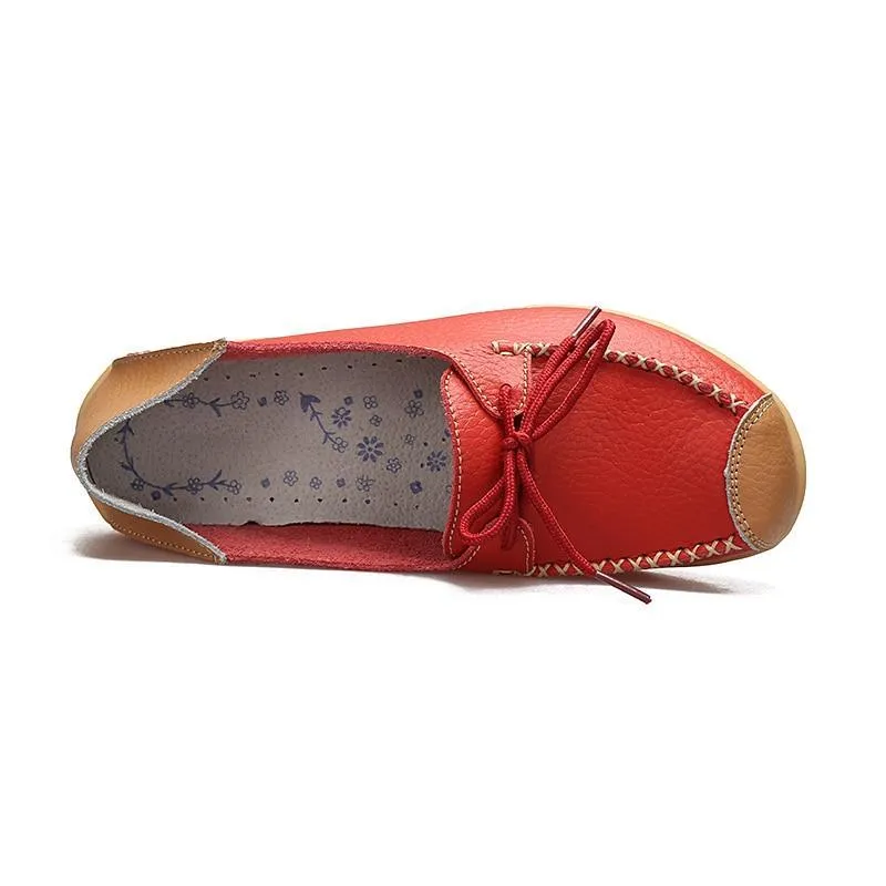 Women Geniune Leather Shoes Moccasins Mother Loafers