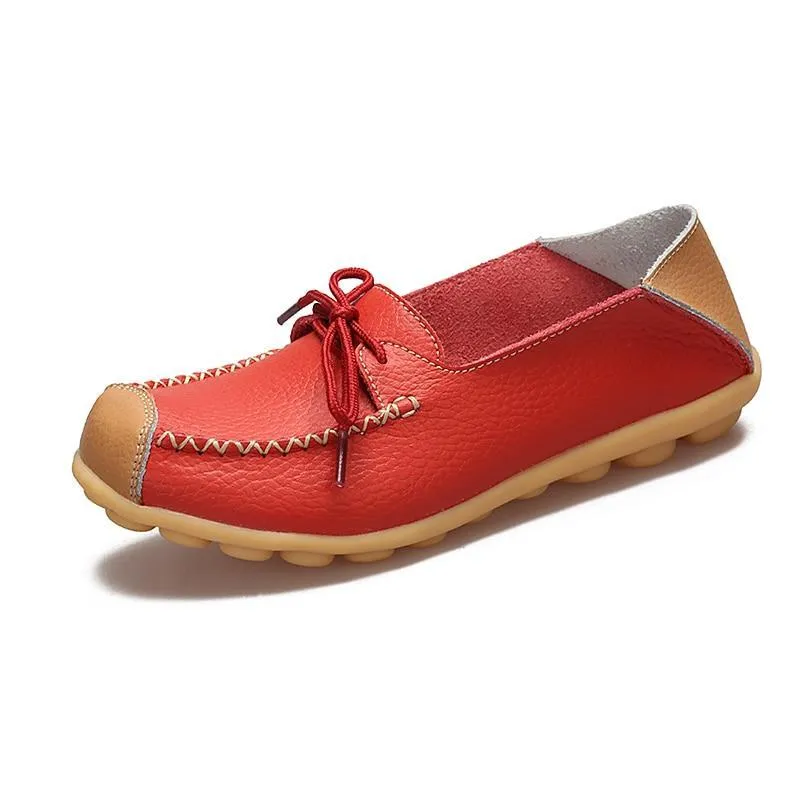 Women Geniune Leather Shoes Moccasins Mother Loafers
