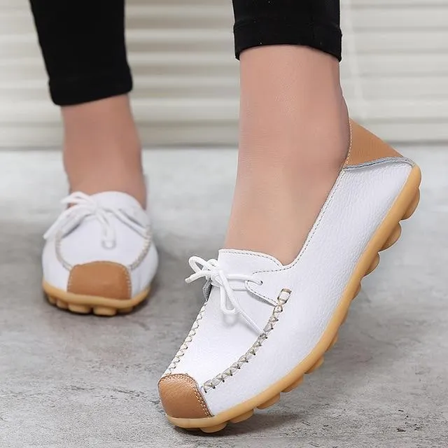 Women Geniune Leather Shoes Moccasins Mother Loafers