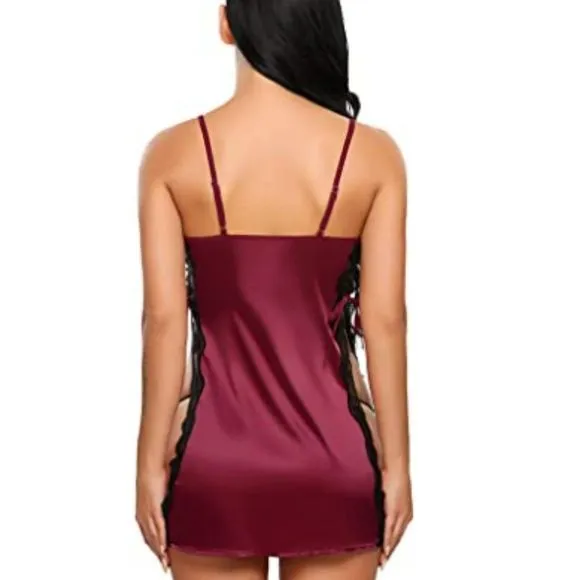 Women Babydoll For Women Satin Nightwear Lace Chemise Sexy Nightgown